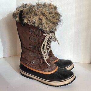 Sorel Tofino Women's Size 10 Brown Suede Faux Fur Waterproof Winter Boots